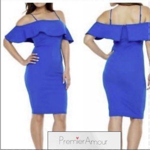 Premier Amour Sexy Off Shoulder Dress, Blue